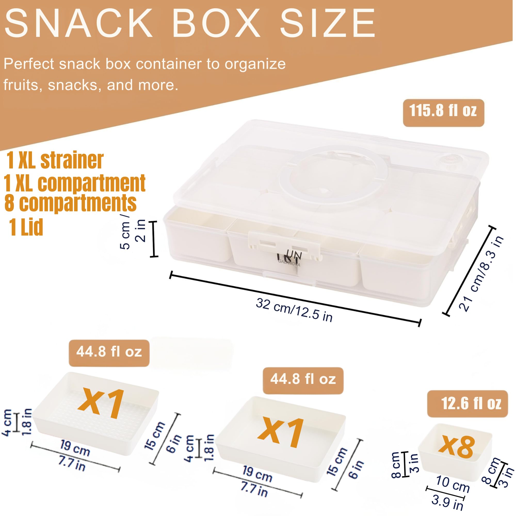 Galanova Snackle Box airtight lid prevents flavor transfer.