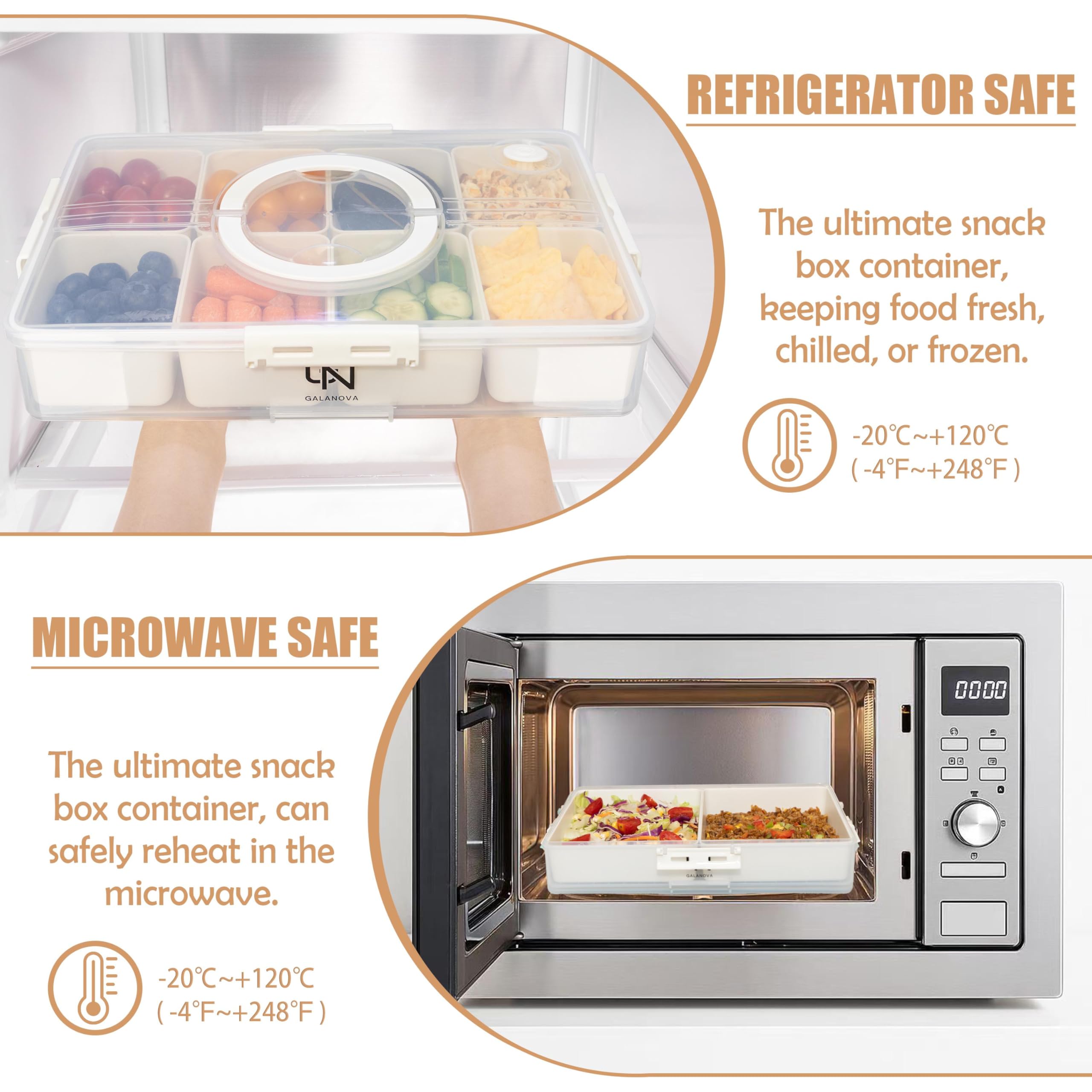 Galanova Snackle Box microwave safe for reheating on the go.