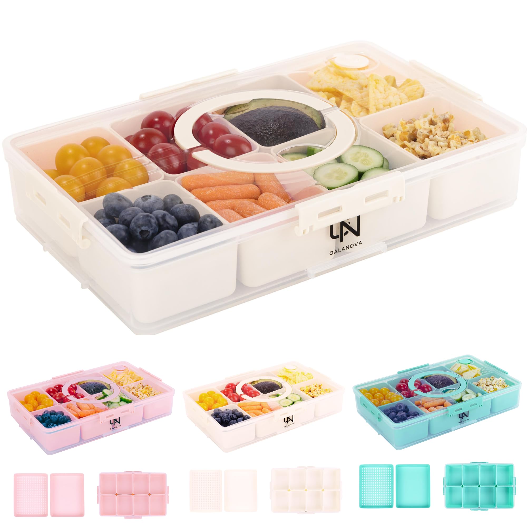 Galanova Snackle Box portable with a sturdy handle for travel.