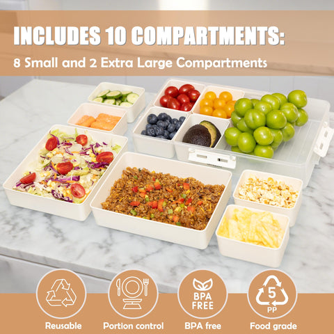Galanova Snackle Box shows two XL compartments for larger servings.