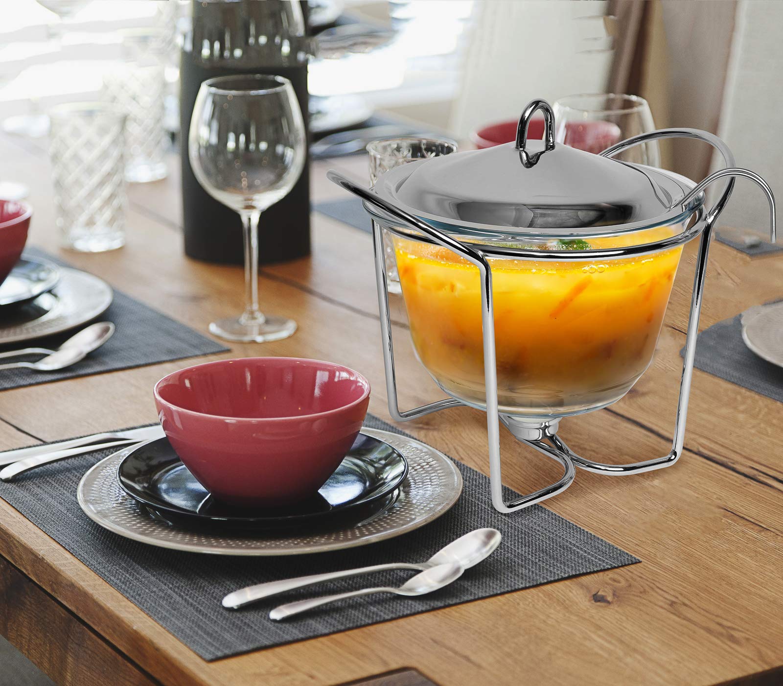 Galashield tea-light warming showcases portable heat between courses.