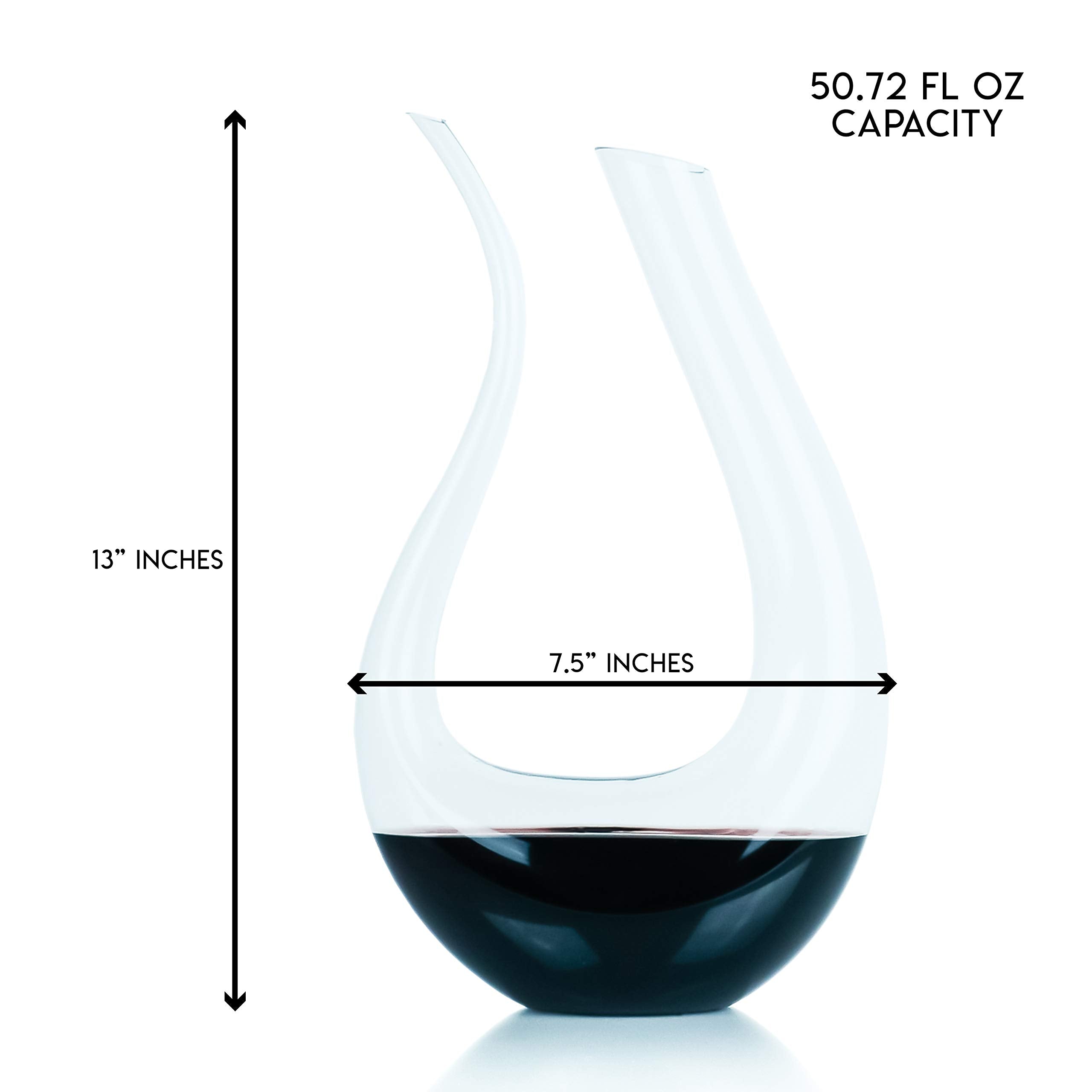 Galashield wine decanter aeration action helps wine breathe, unlocking richer aroma