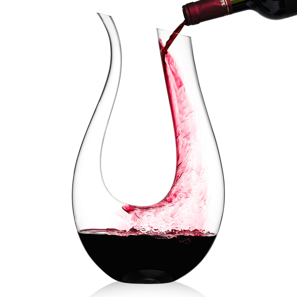 Galashield wine decanter front view hand blown crystal enhances aroma release
