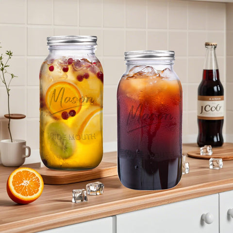 Galssmagic jars on a stylish kitchen counter for organized storage