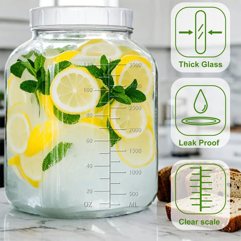 Galssmagic gallon jar dual markings aid precise portioning.