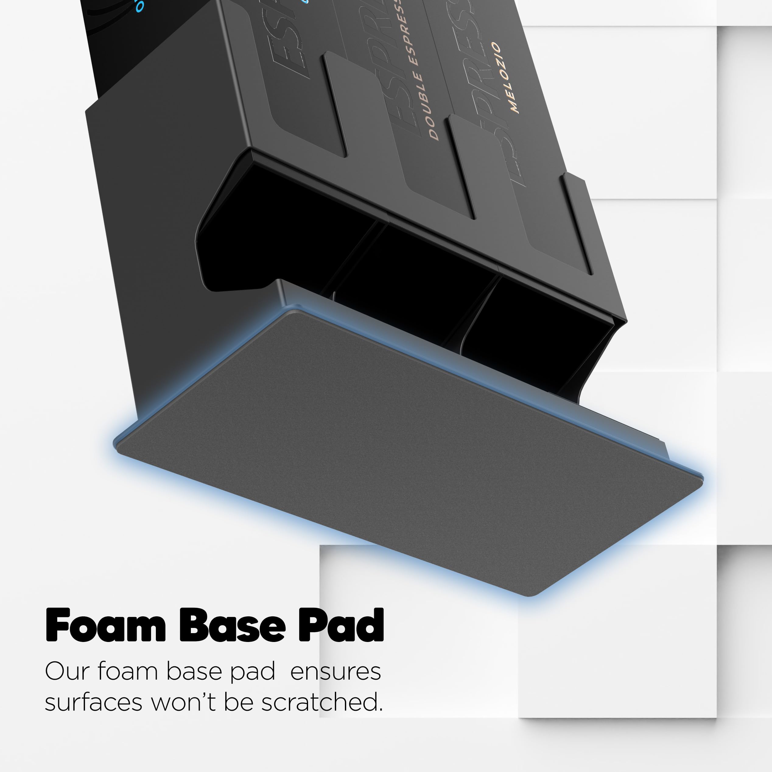 GALVANOX heavy-duty metal base provides steady countertop support