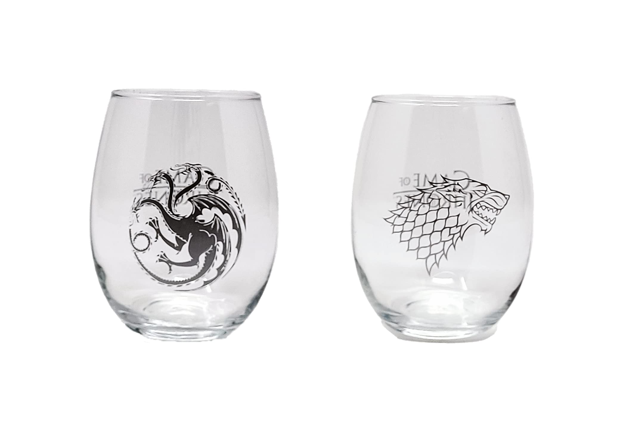 Game of Thrones Stark sigil stemless wine glass, elegant dining option