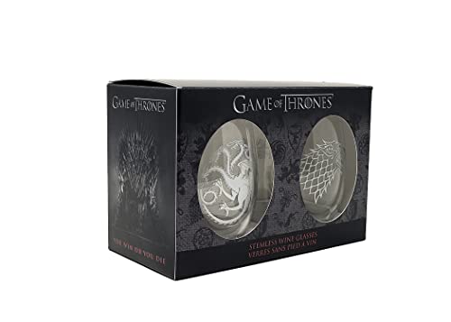 Game of Thrones Targaryen sigil stemless wine glass, bold design