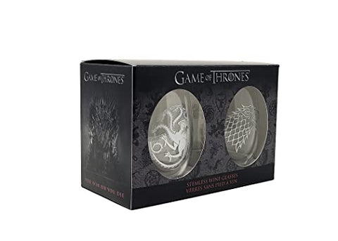 Game of Thrones Targaryen sigil stemless wine glass, bold design