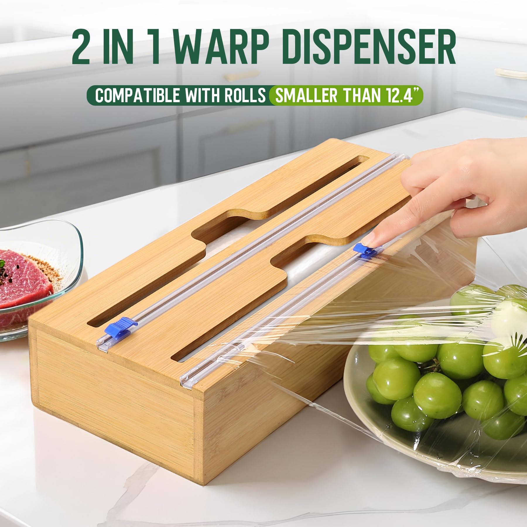 Gamtik wooden bag wrap organizer for snack bags maintains pantry order