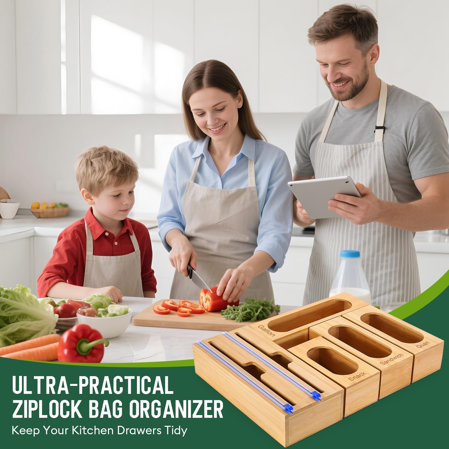 Gamtik wooden kitchen drawer setup in a tidy active drawer