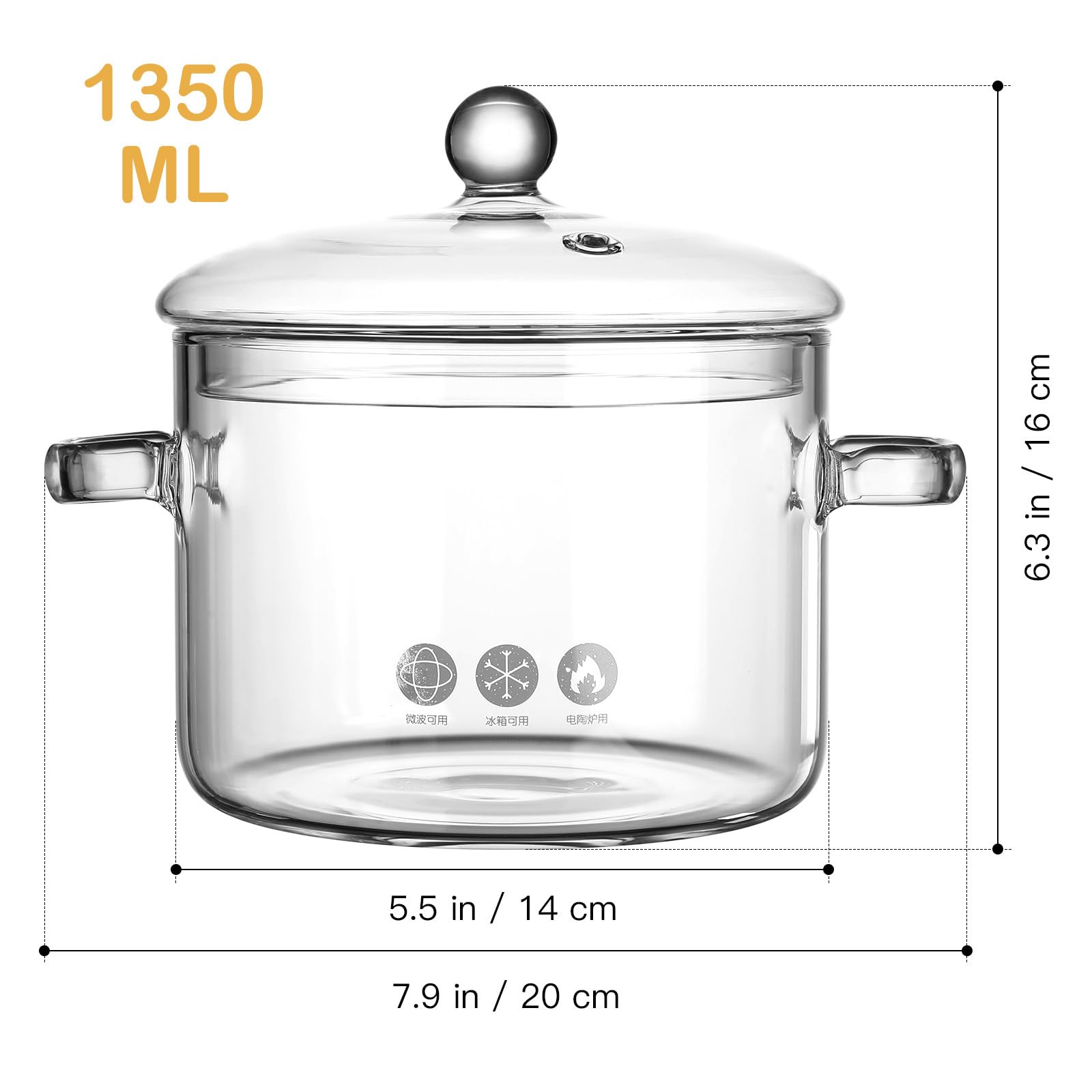GANAZONO high borosilicate glass stew pot highlighting glass clarity