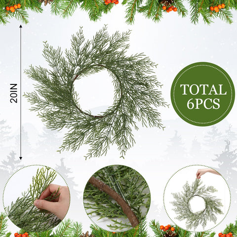 Gandeer artificial pine needles detail creates wreath-like dining ambiance