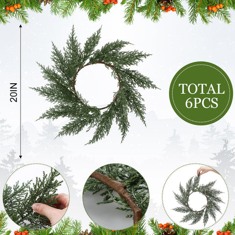 Gandeer cedar wreath style mats highlight tableware with dimensional charm