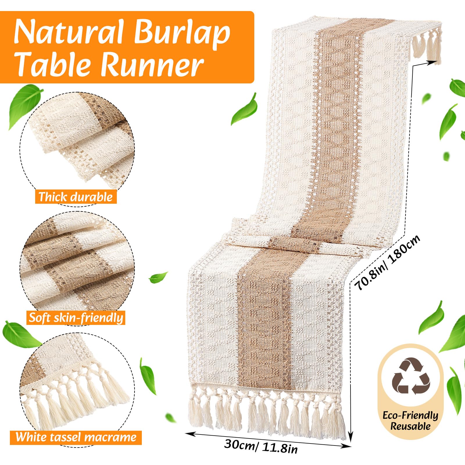 Gandeer long table runner adds rustic charm to your table.