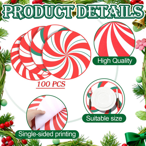 Gandeer peppermint pattern placemat adds decorative holiday vibe and protects surfaces.