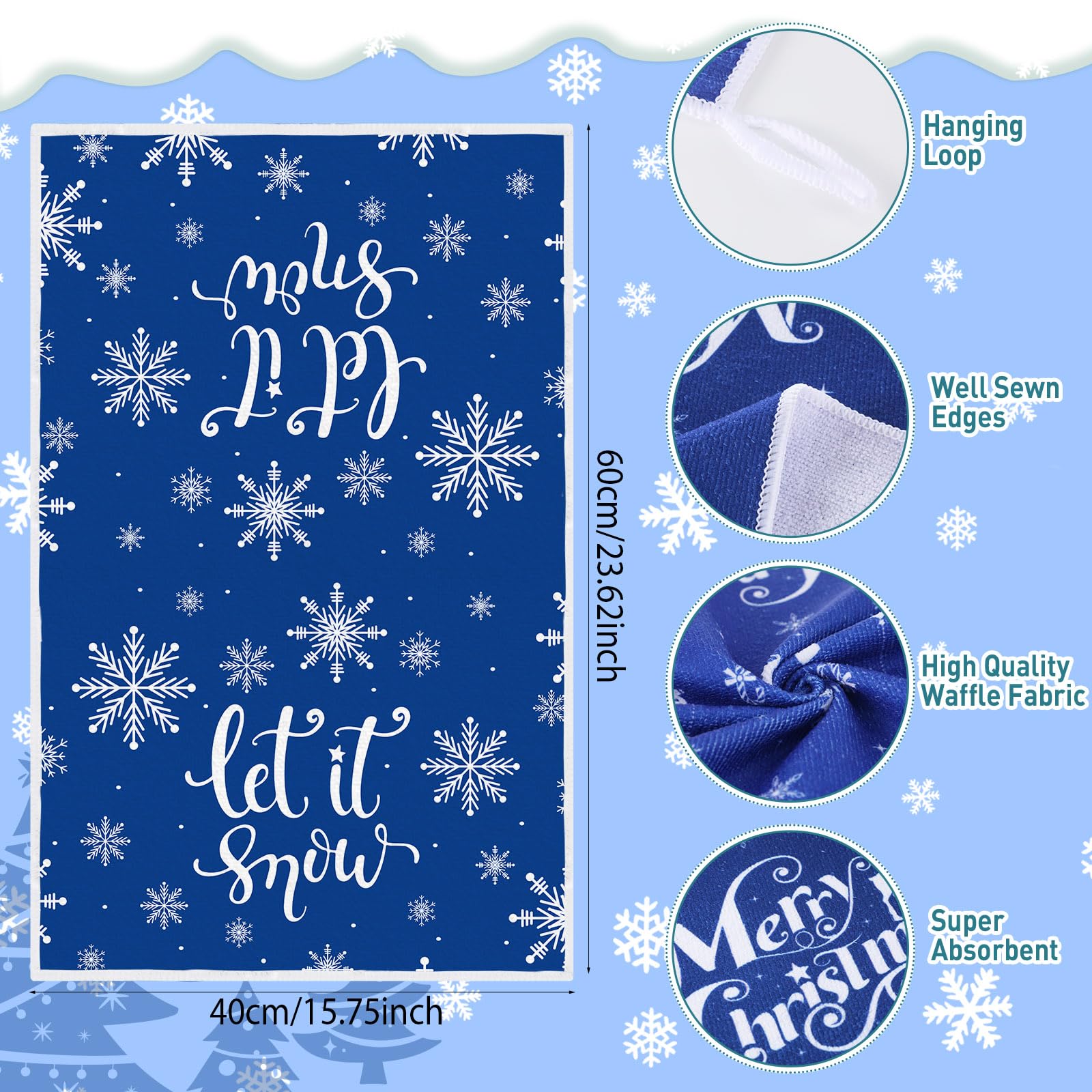 Ganeen Christmas pattern kitchen towels brighten cleanup with style