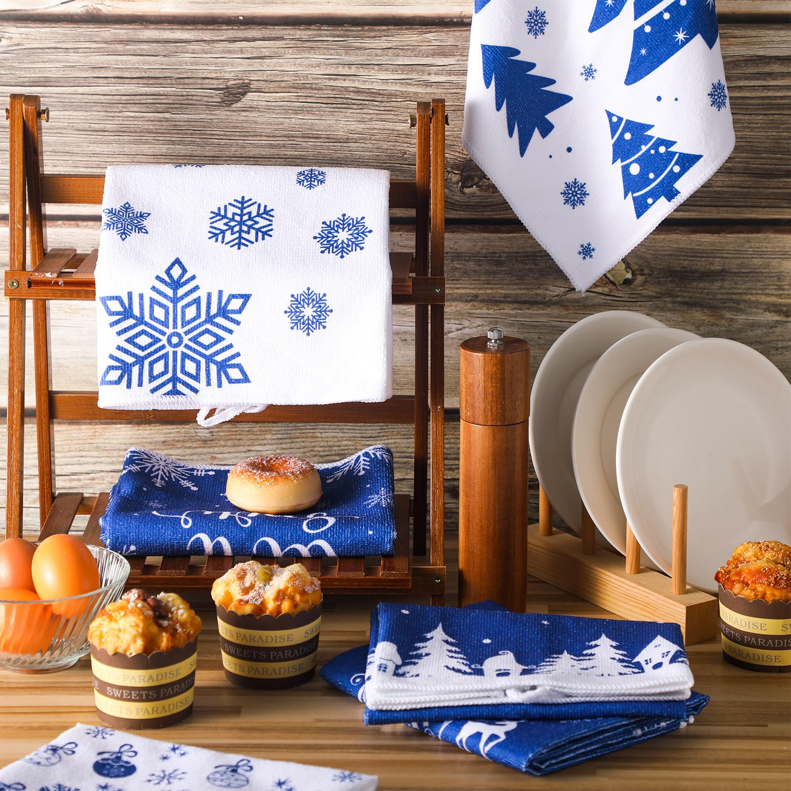 Ganeen winter woodland kitchen towels add cozy charm and fast drying