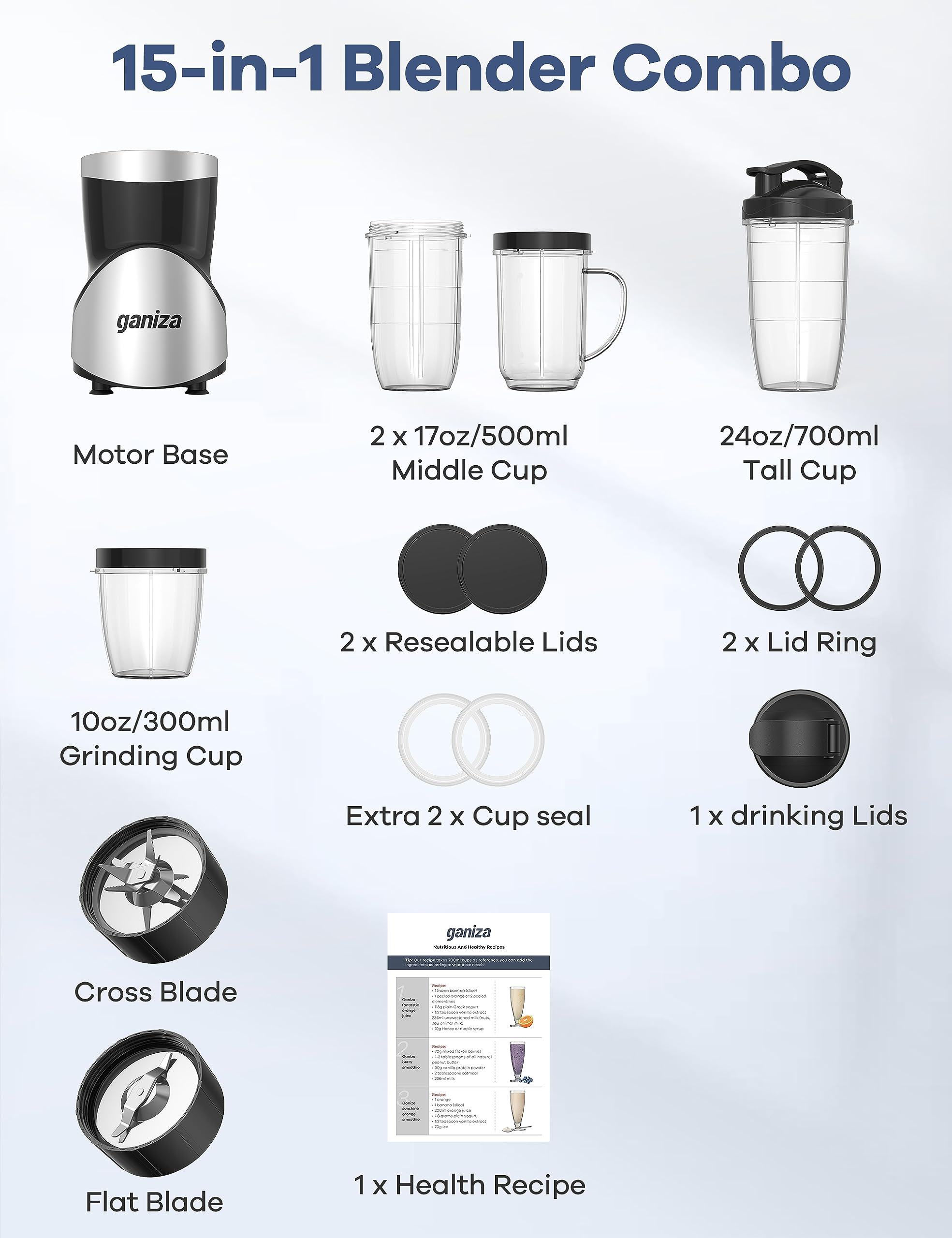 Ganiza 17oz middle cup ideal for single servings.