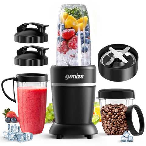 Ganiza blender base with 1300W power delivers smooth blends.