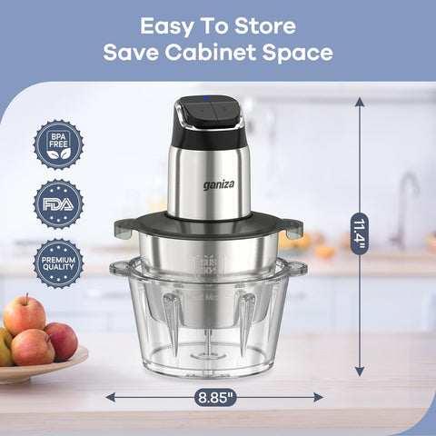 Ganiza easy-clean feature with removable blades for quick cleanup.