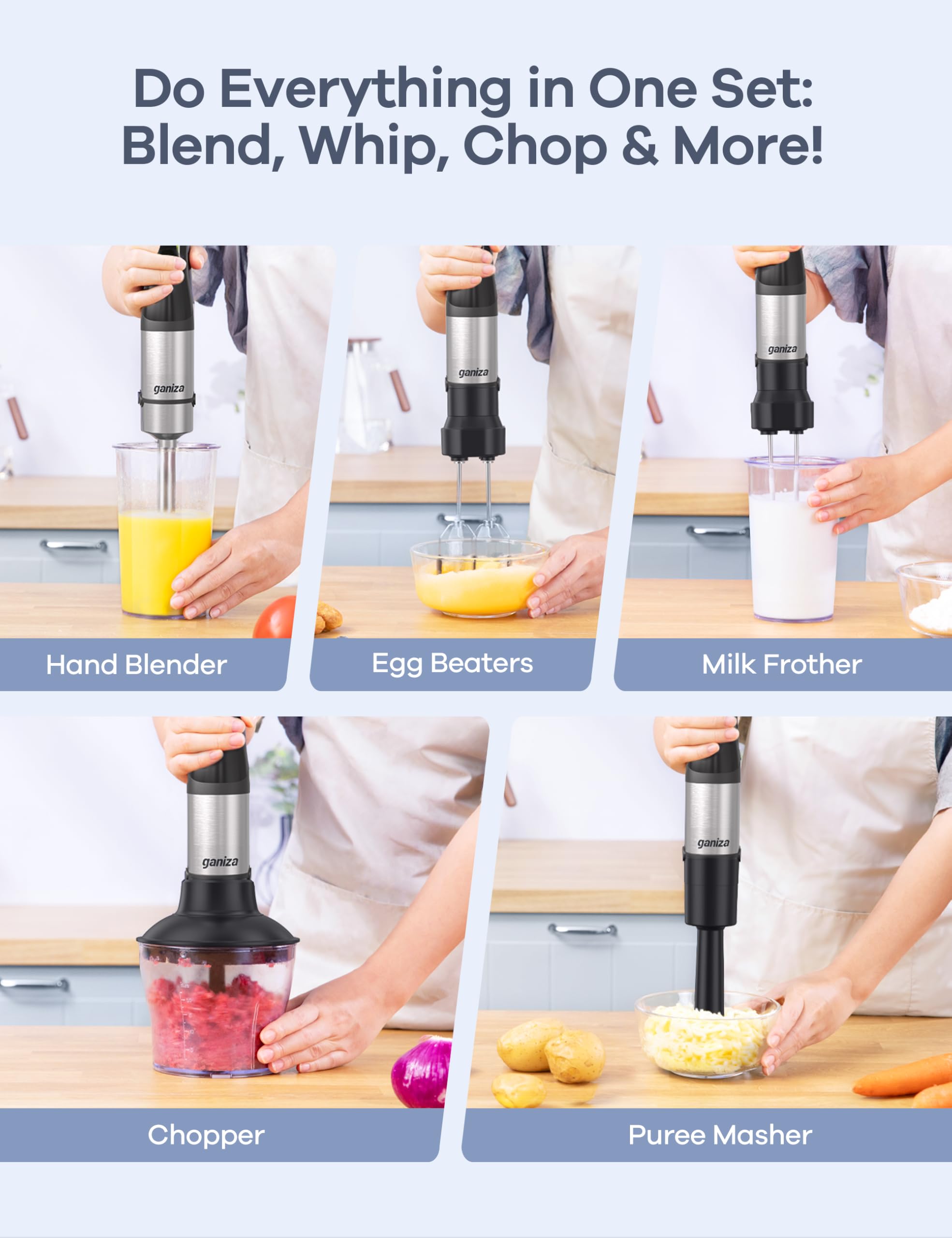 Ganiza twin frother creates milk foam quickly for coffees