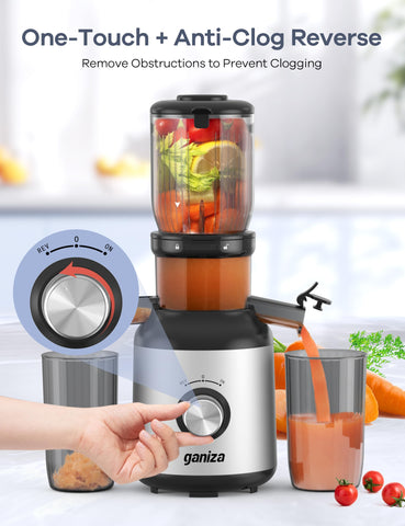 Ganiza juicer offers 43 oz capacity for families