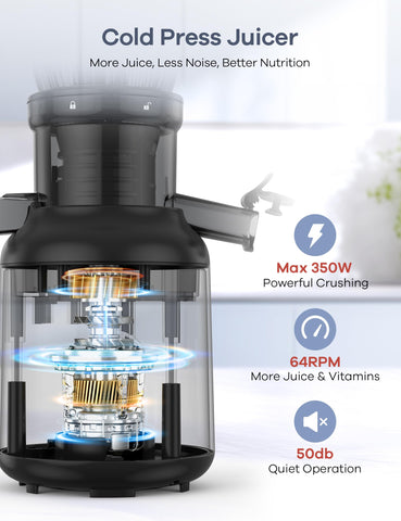 Ganiza juicer features detachable feed tube for easy cleaning