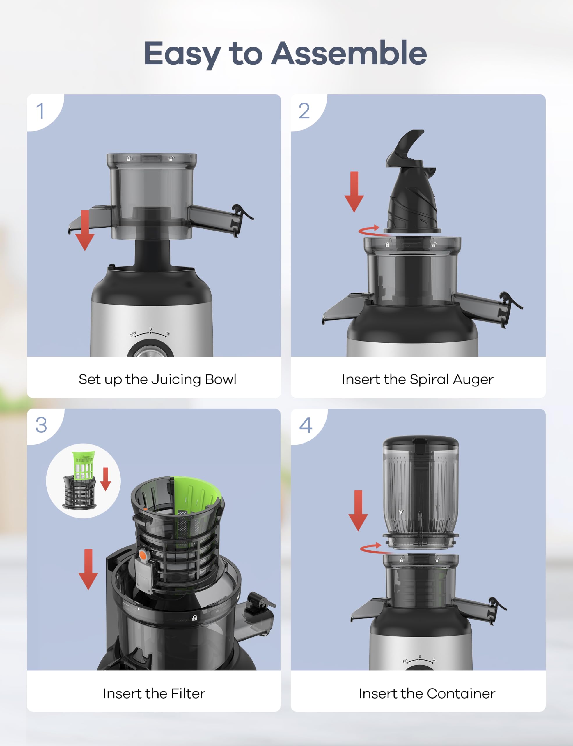 Ganiza juicer safety stops if the cover opens mid-use