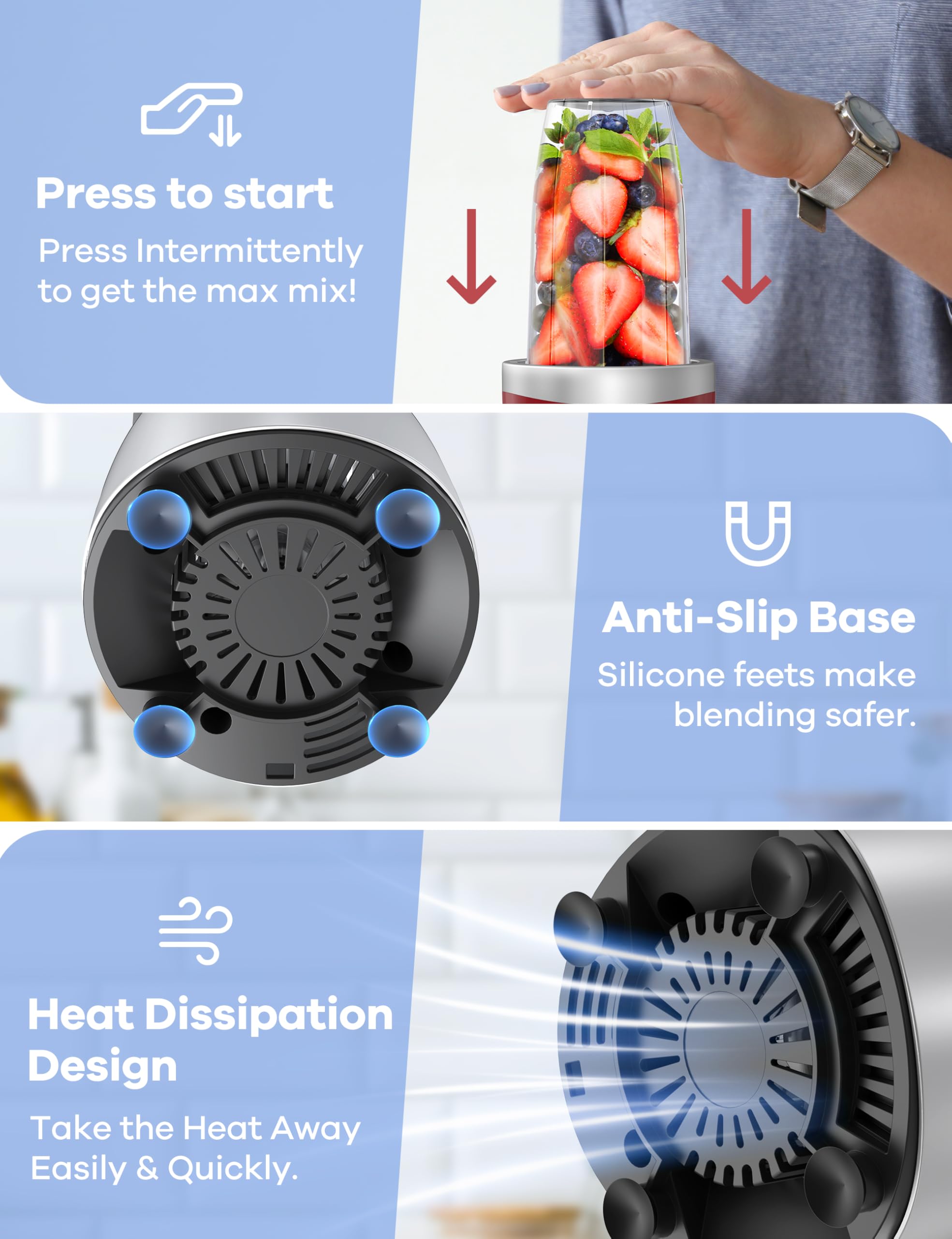 Ganiza portable 24oz cup enables on-the-go shakes and easy portion control.