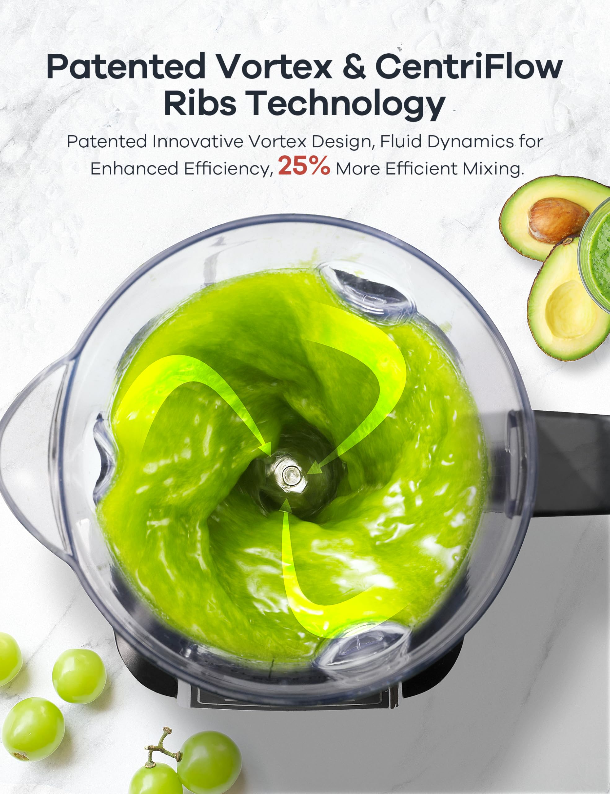 Ganiza SNOW mode creates three ice textures from frozen fruit without water.
