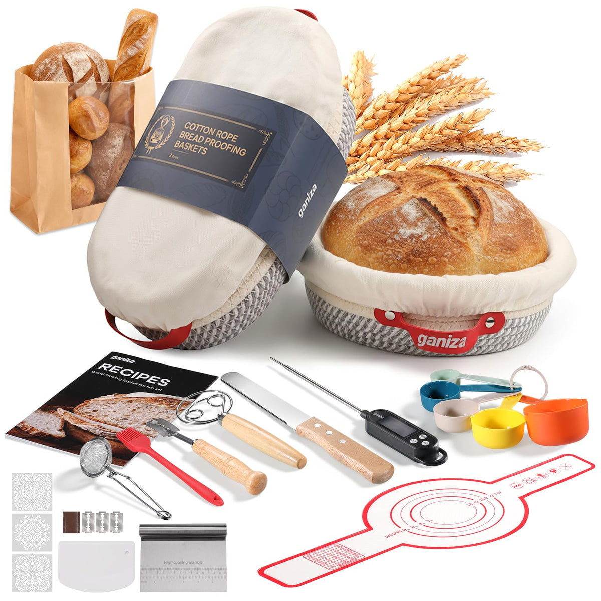 Ganiza round banneton 9-inch promotes even rise for bakery-quality loaves