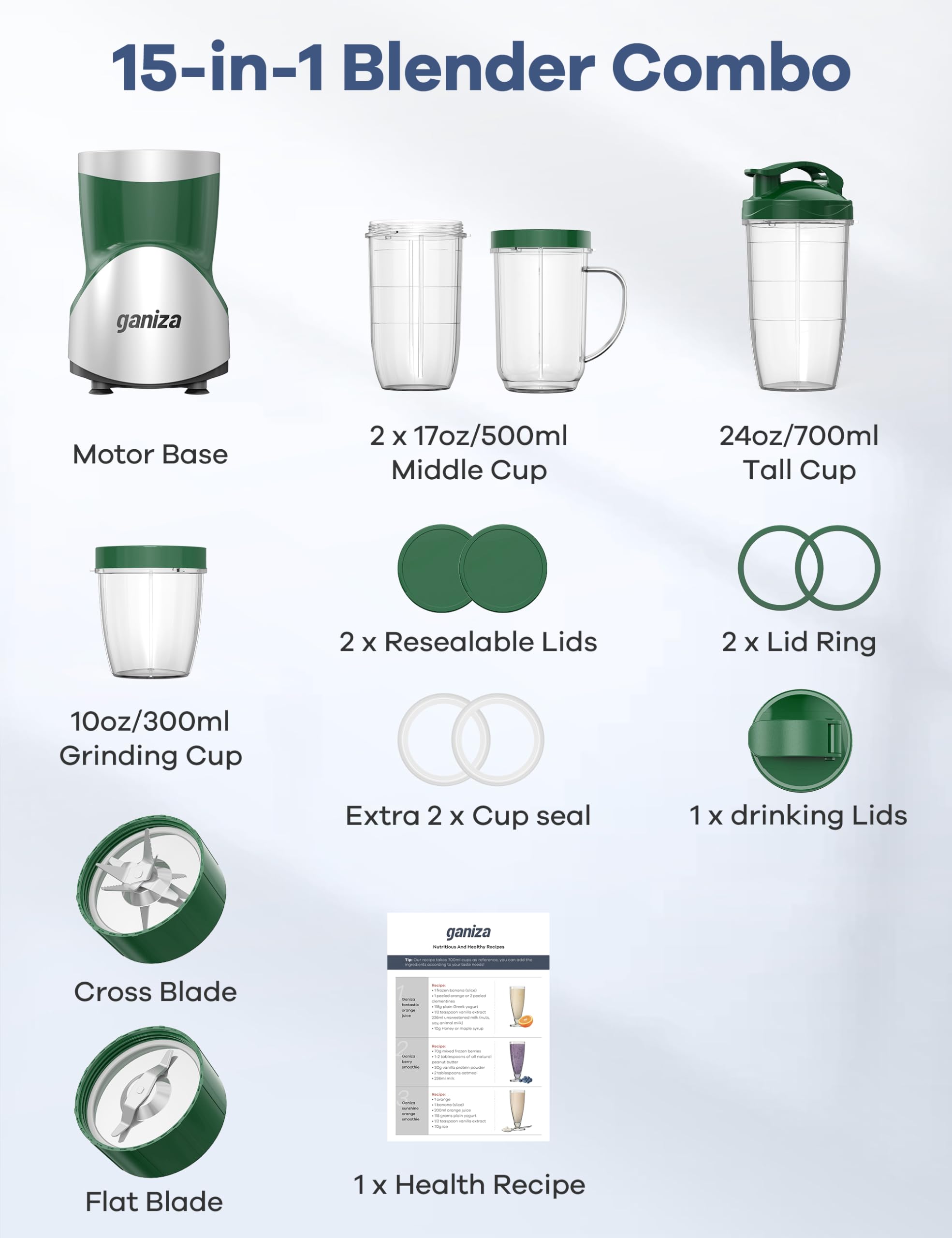 Ganiza to-go cups with seals support spill-free on-the-go smoothies.
