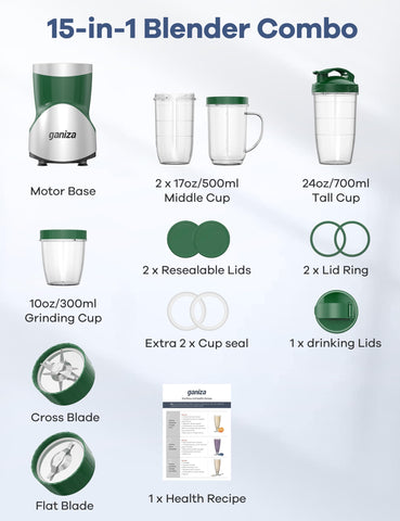 Ganiza to-go cups with seals support spill-free on-the-go smoothies.