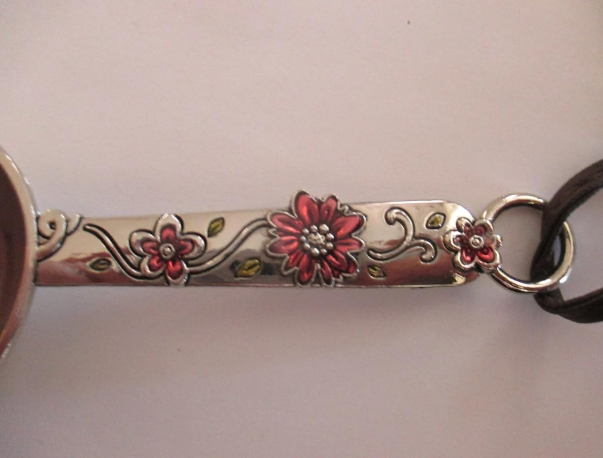 Ganz half-tsp spoon with pink floral handle for delicate seasoning.
