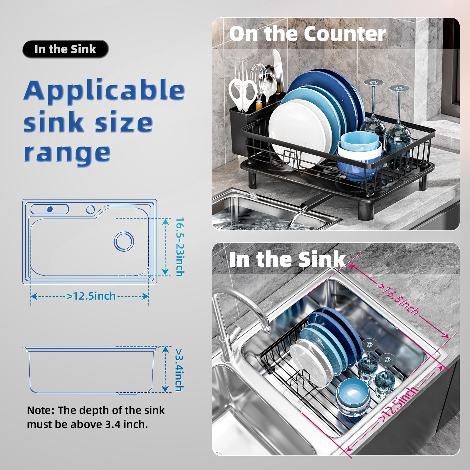 Stainless GAOKASE rack saving counter space in small kitchens