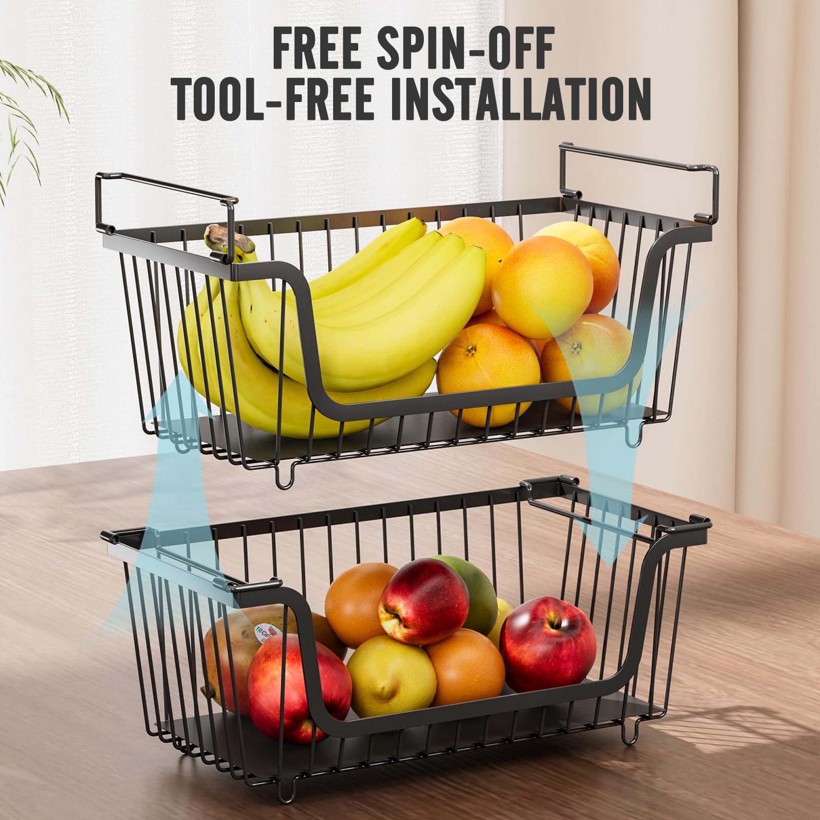 GAOKASE rotating-handle basket moves between rooms with ease.