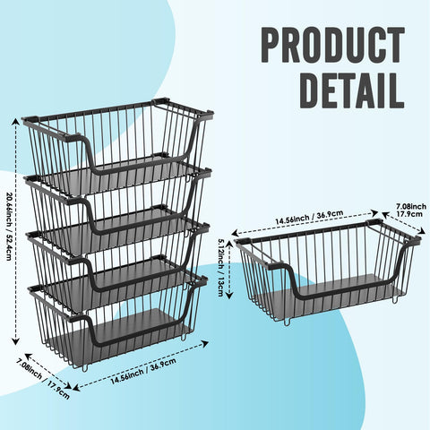 GAOKASE wire basket for fruit-vegetable storage with breathable mesh keeps produce fresh.
