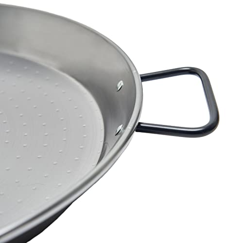 Garcima Pata Negra 34 cm paella pan in oven-ready setup for versatility.