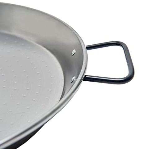 Garcima Pata Negra 34 cm paella pan in oven-ready setup for versatility.