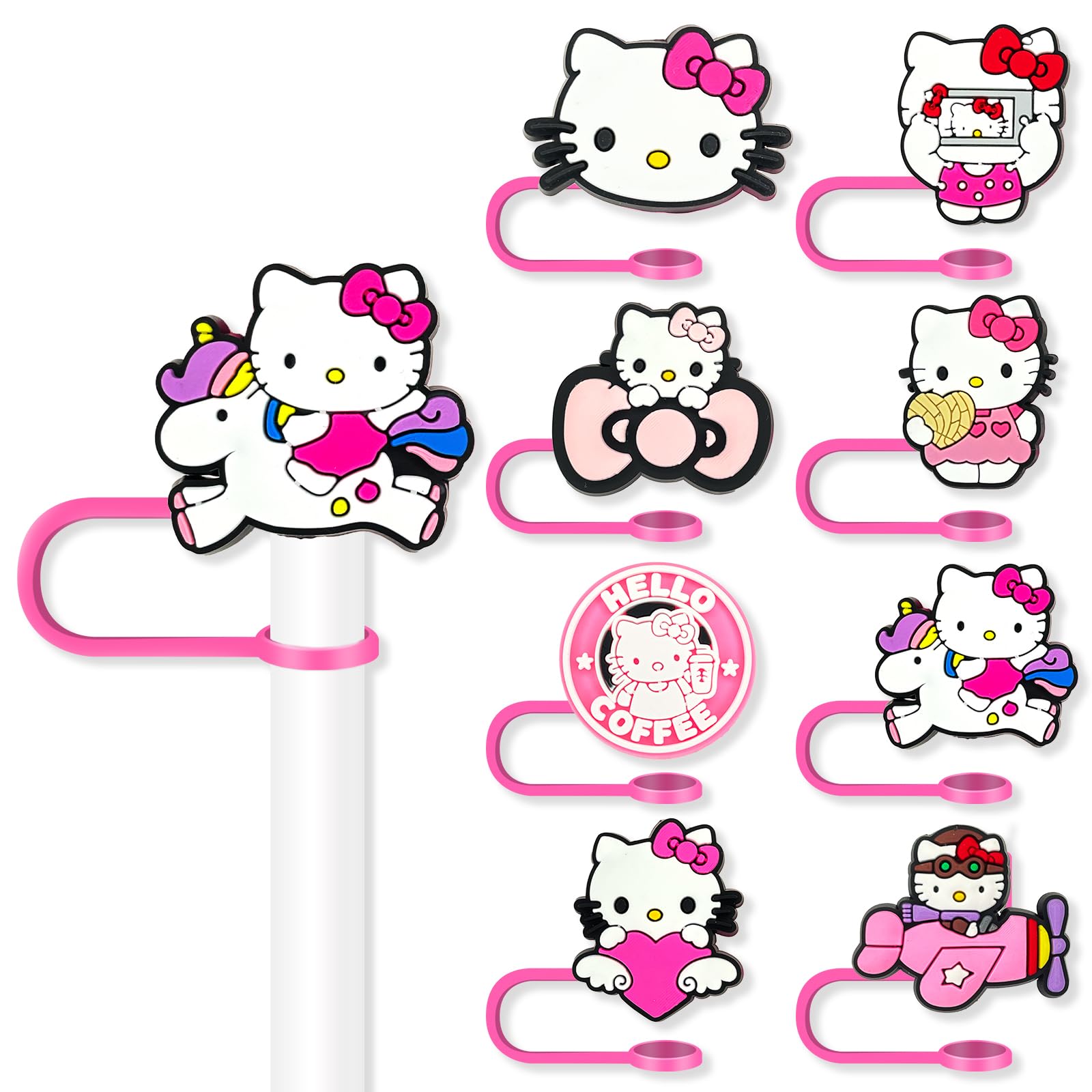 Garetheora cartoon straw covers for 10mm straw tops add fun decoration and tip protection.