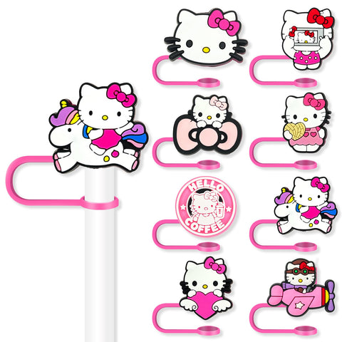 Garetheora cartoon straw covers for 10mm straw tops add fun decoration and tip protection.