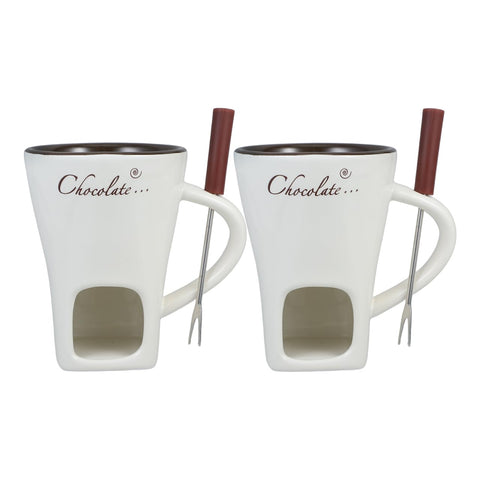Garneck chocolate fondue mugs set for elegant, versatile fondue at home.
