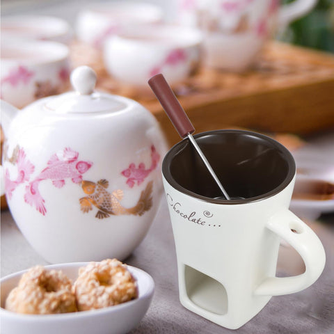 Garneck DIY fondue mugs, simple design for customizable chocolate, caramel, or cheese.