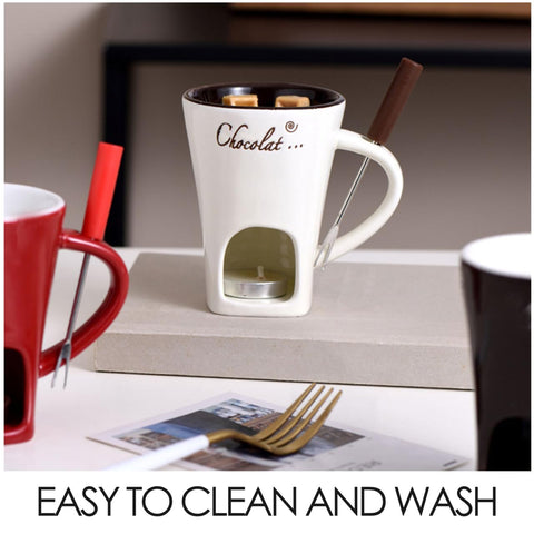 Garneck easy-clean ceramic surface, quick cleanup after fondue parties.