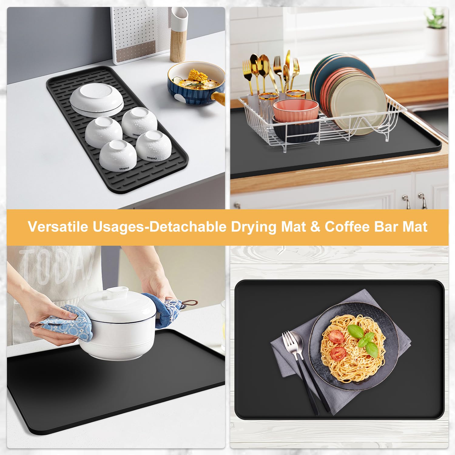 Garolue easy-clean silicone mat wipes or rinses