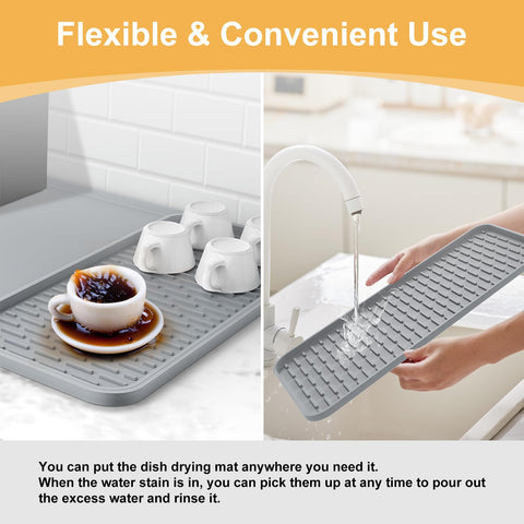 Garolue heat-resistant mat safeguards countertops from heat and scratches.
