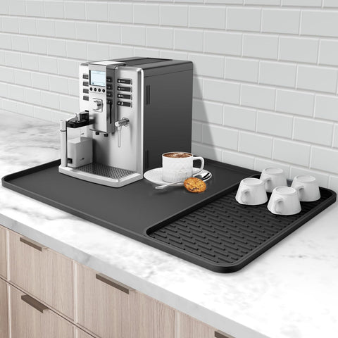 Garolue silicone mat under coffee maker with heat protection and spill containment