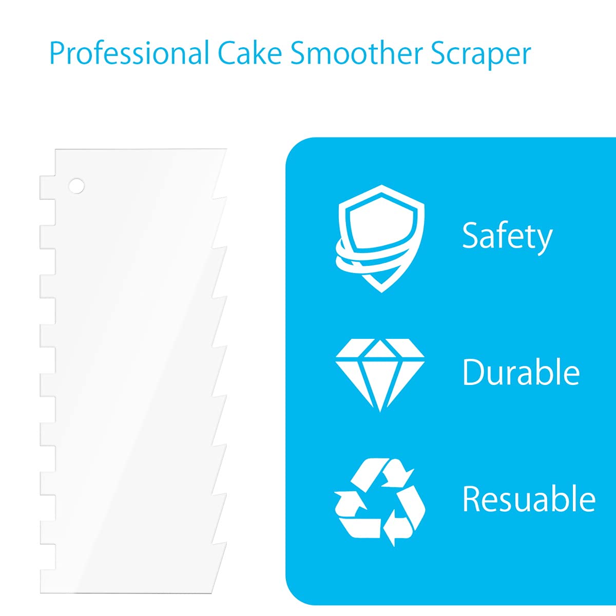 Grarry acrylic cake scraper two-sided designs for precise edges.