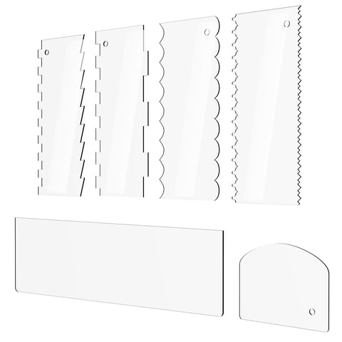 Grarry cake scraper six-piece set with nine patterns for textured buttercream.